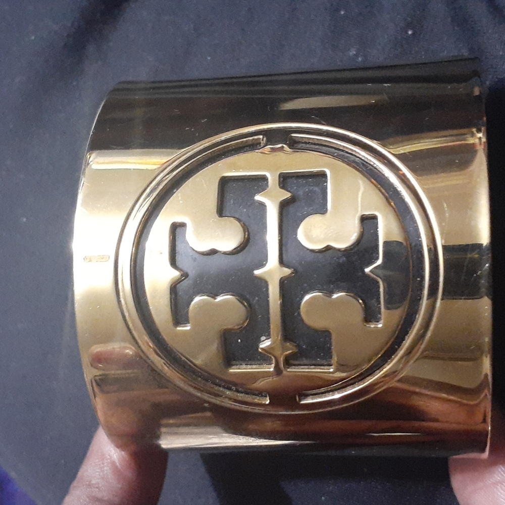 Tory Burch Gold Tone Miller Cuff Bracelet Rare